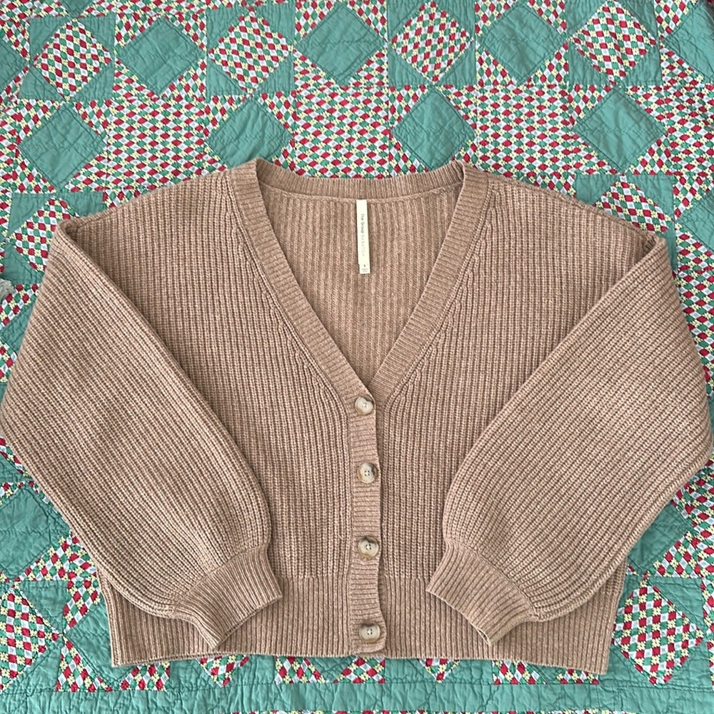 Taupe Aritzia cardigan